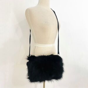 Jocelyn real fur hand warmer bag with detachable straps